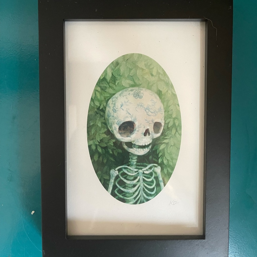 4x6 tiny skeleton print.